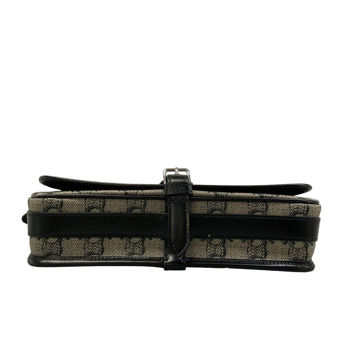 Celine Shoulder Bag Small Folco Messenger Beige Black Crossbody Leather — view 5