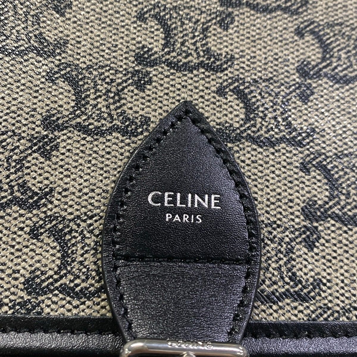 Celine Shoulder Bag Small Folco Messenger Beige Black Crossbody Leather — view 8