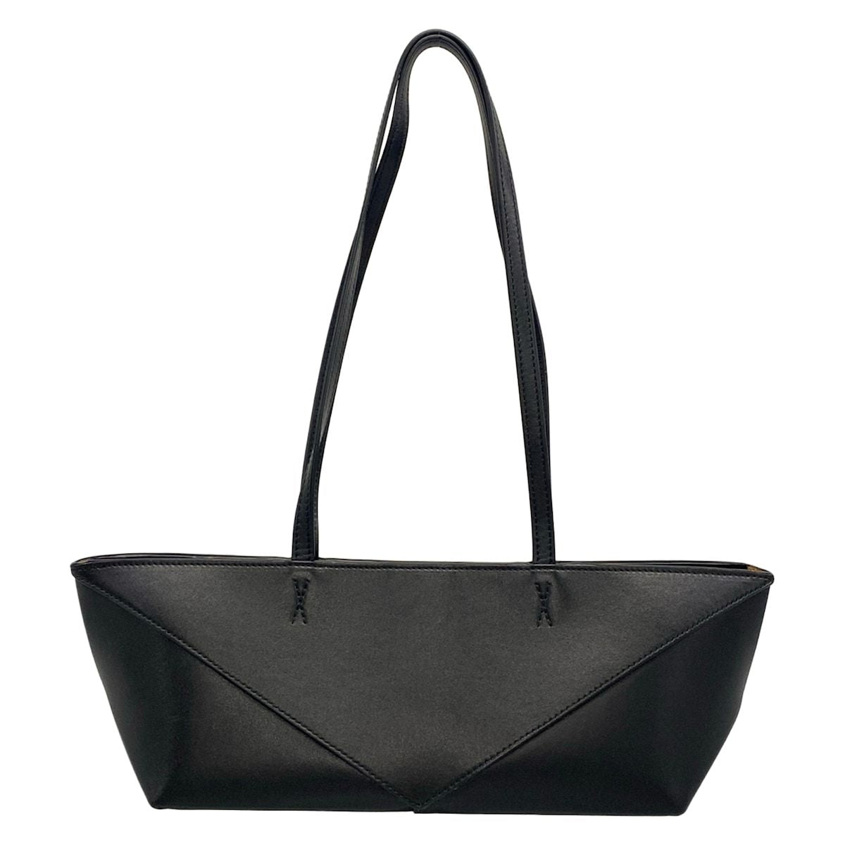 Loewe Shoulder Bag Puzzle Fold Cropped Black Leather — view 3