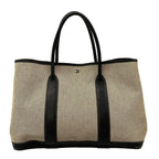 Hermes Tote Bag Garden Party PM Ivory Black Leather