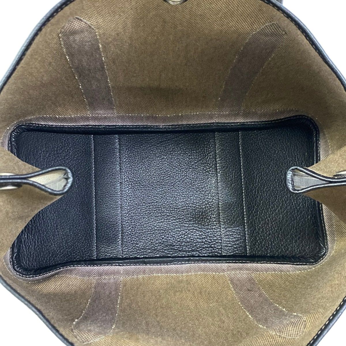 Hermes Tote Bag Garden Party PM Ivory Black Leather — view 7