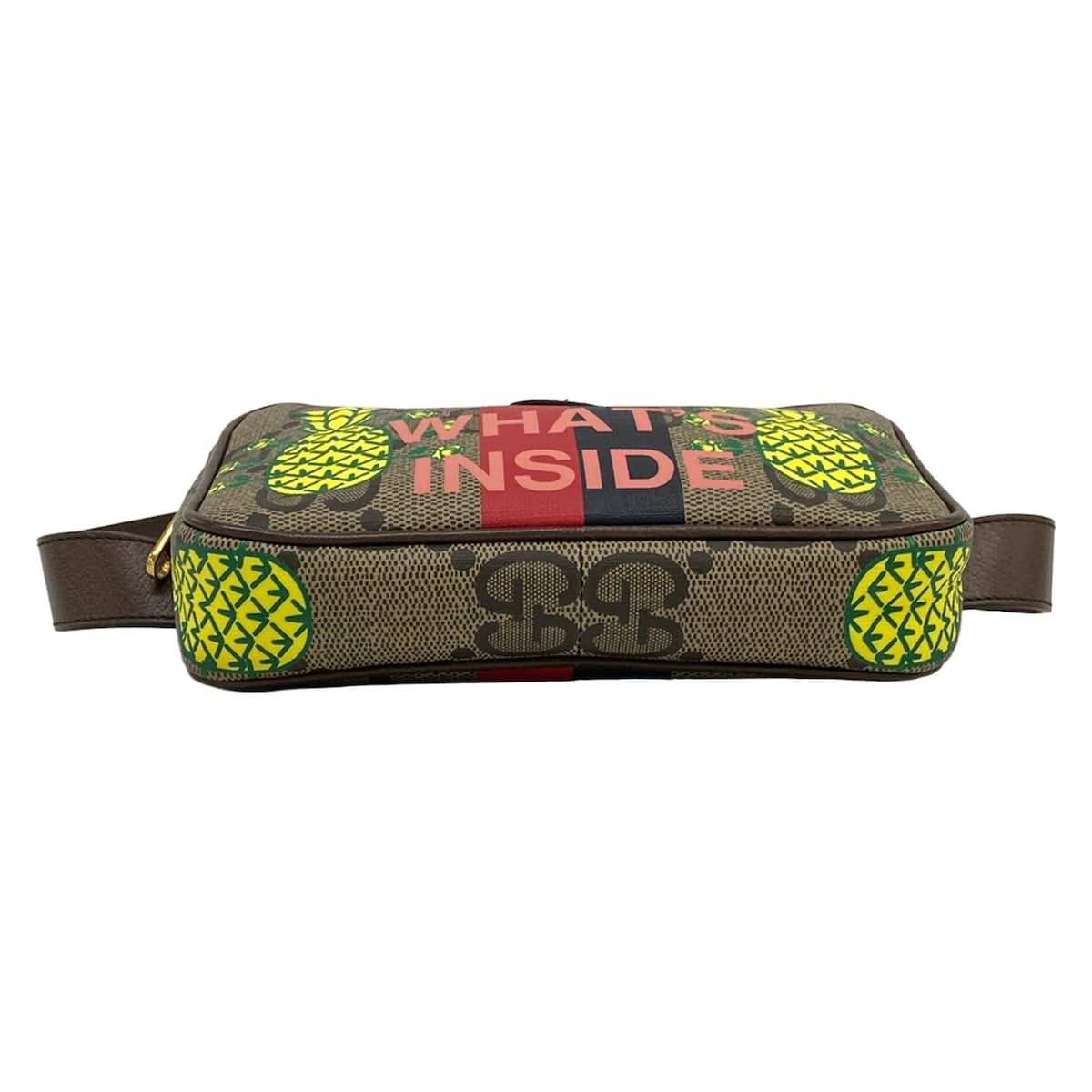 Gucci Waist Pouch GG Plus Supreme Ebony Beige Dark Brown Multi Pineapple Leather — view 5
