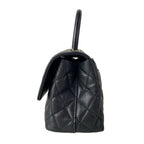 Chanel Handbag Small Top Handle Flap Bag Quilted Coco XS Black — view 4