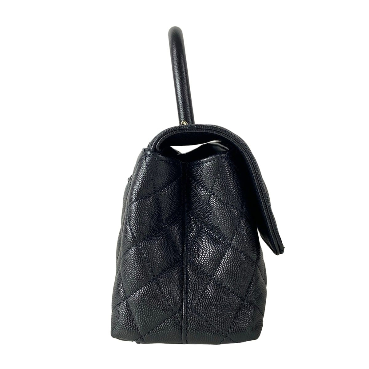 Chanel Handbag Small Top Handle Flap Bag Quilted Coco XS Black — view 2