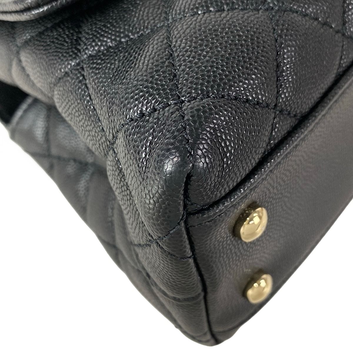 Chanel Handbag Small Top Handle Flap Bag Quilted Coco XS Black — view 6