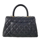 Chanel Handbag Small Top Handle Flap Bag Quilted Coco XS Black — view 3