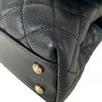 Chanel Handbag Small Top Handle Flap Bag Quilted Coco XS Black — view 7