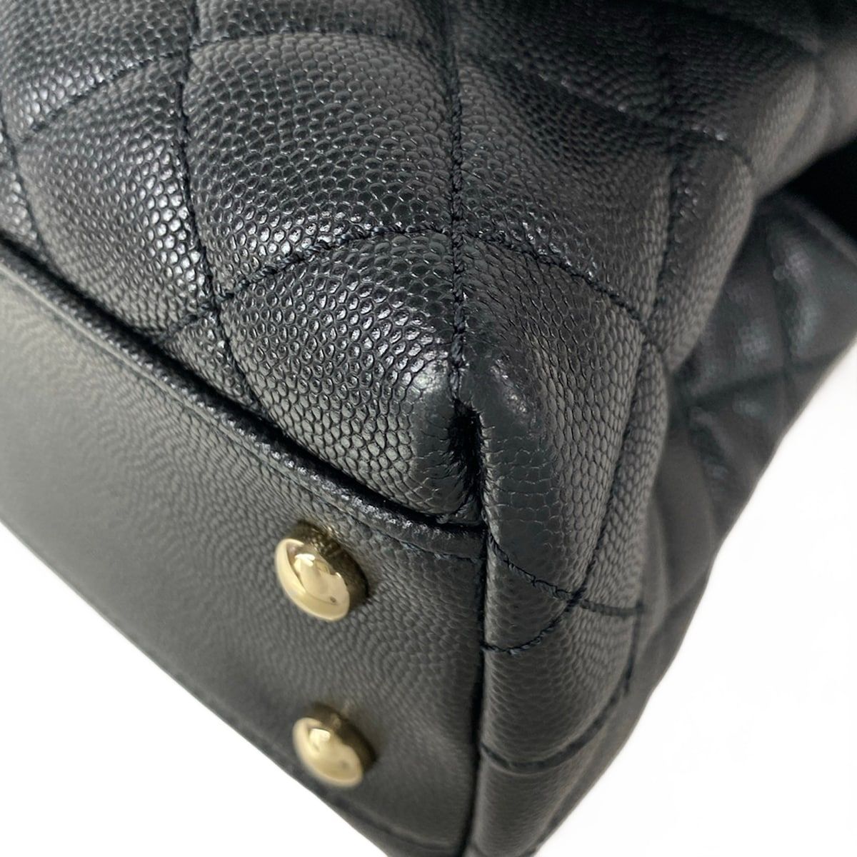 Chanel Handbag Small Top Handle Flap Bag Quilted Coco XS Black — view 7