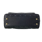 Chanel Handbag Small Top Handle Flap Bag Quilted Coco XS Black — view 5