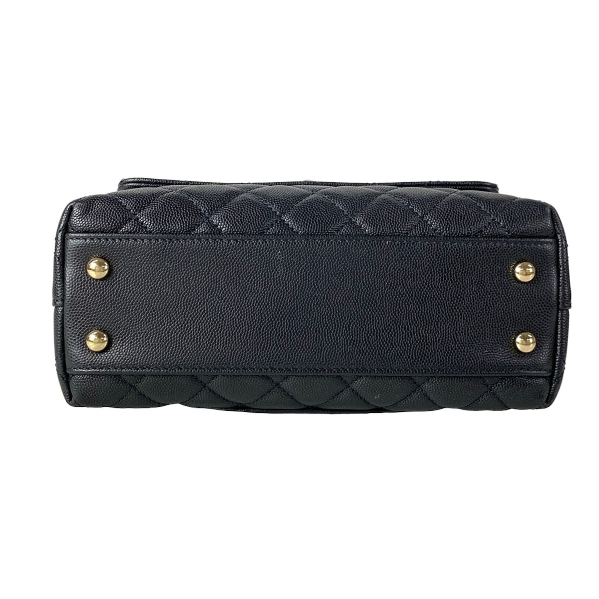 Chanel Handbag Small Top Handle Flap Bag Quilted Coco XS Black — view 5