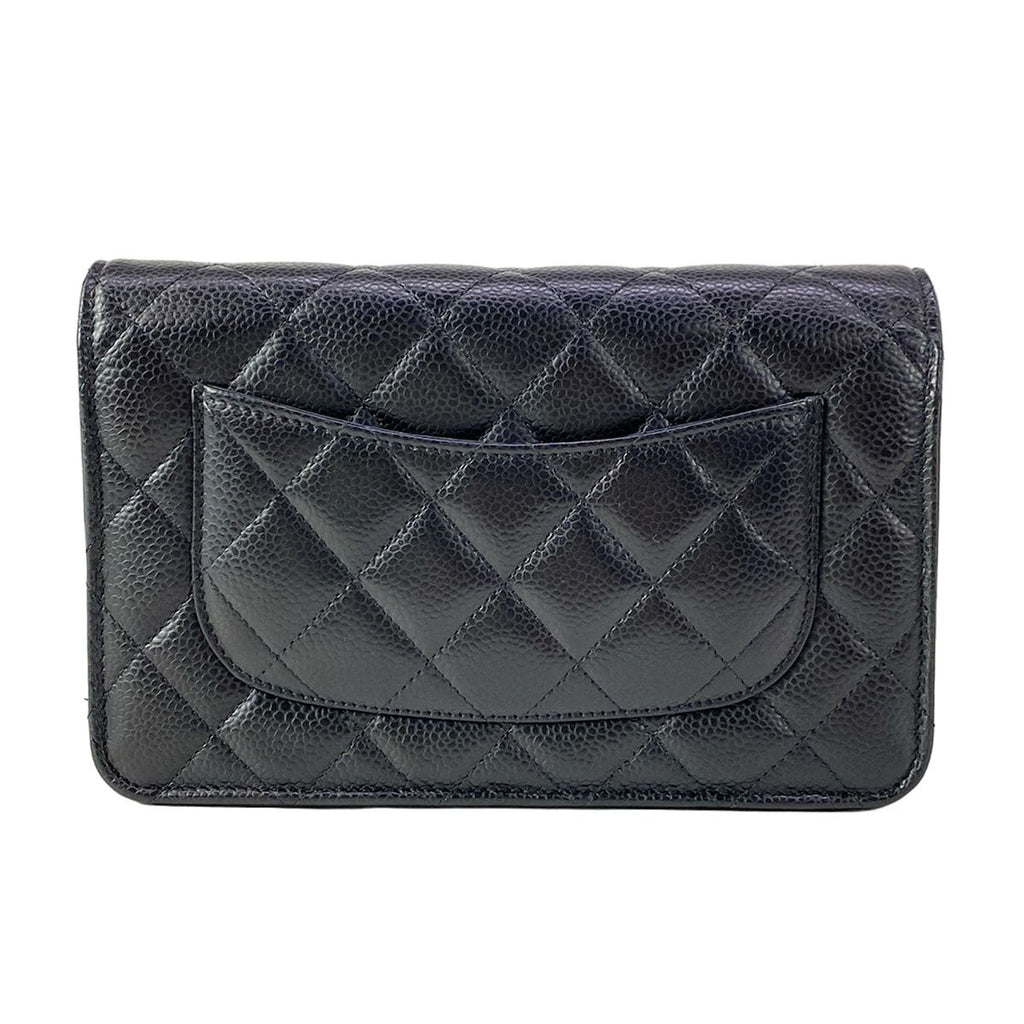 Chanel Wallet Quilted Black Chain Gold Shoulder Bag — view 2