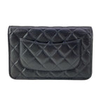 Chanel Wallet Quilted Black Chain Gold Shoulder Bag — view 2