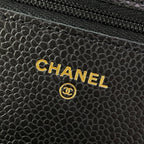 Chanel Wallet Quilted Black Chain Gold Shoulder Bag — view 6