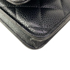 Chanel Wallet Quilted Black Chain Gold Shoulder Bag — view 7