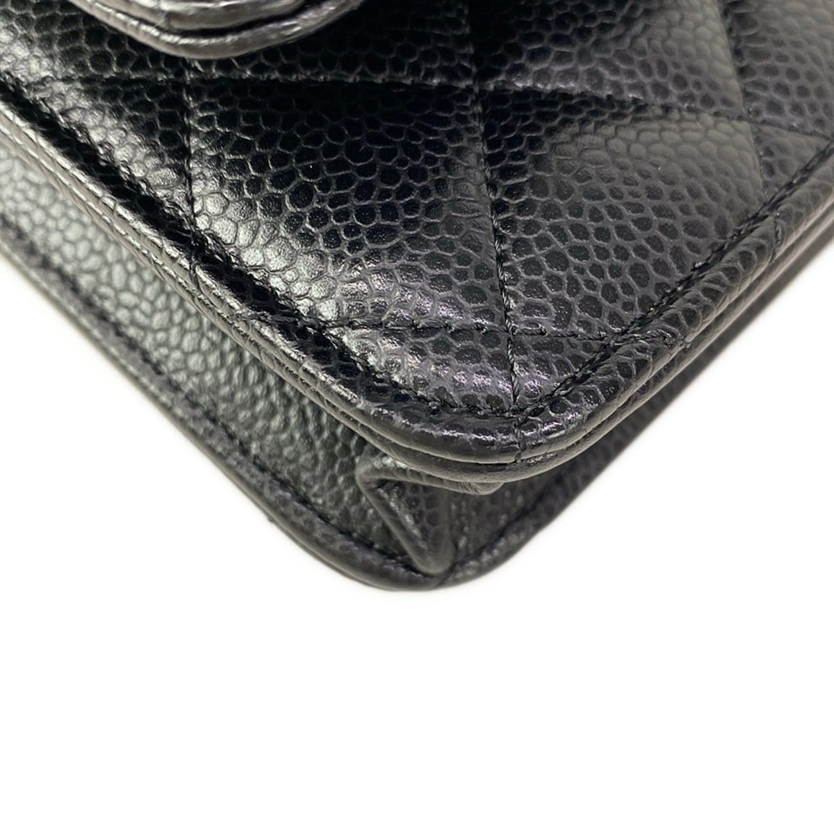 Chanel Wallet Quilted Black Chain Gold Shoulder Bag — view 7