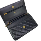 Chanel Wallet Quilted Black Chain Gold Shoulder Bag — view 3