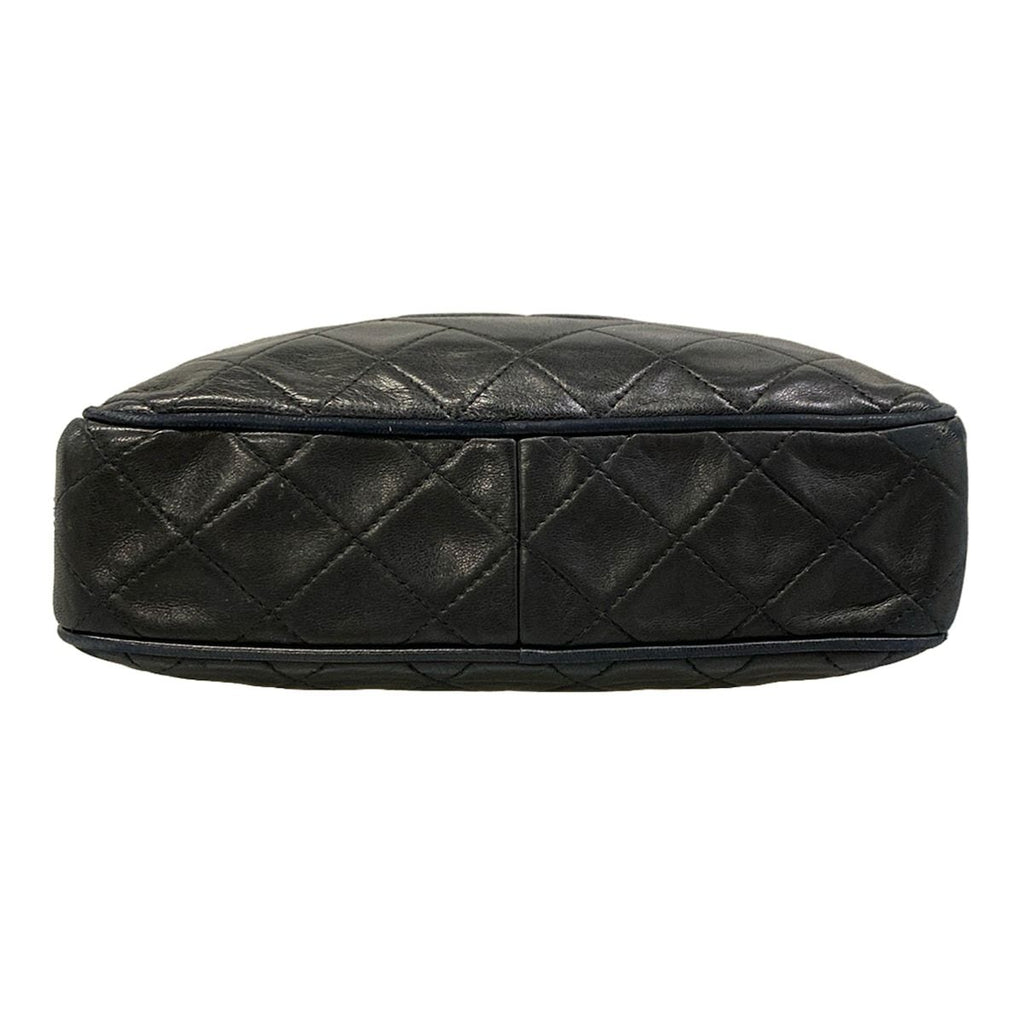 Chanel Shoulder Bag Quilted Black Gold Tassel Chain Lambskin — view 5