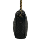 Chanel Shoulder Bag Quilted Black Gold Tassel Chain Lambskin — view 4