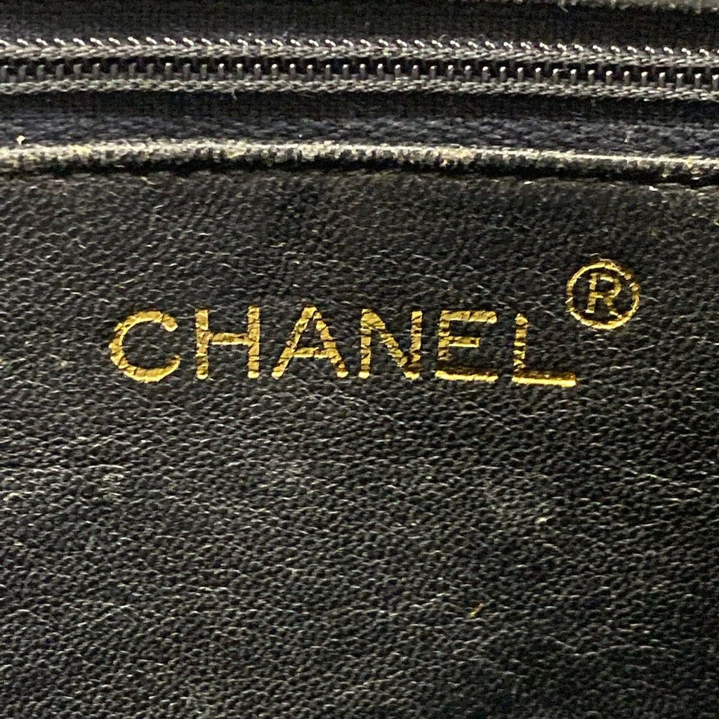 Chanel Shoulder Bag Quilted Black Gold Tassel Chain Lambskin — view 8