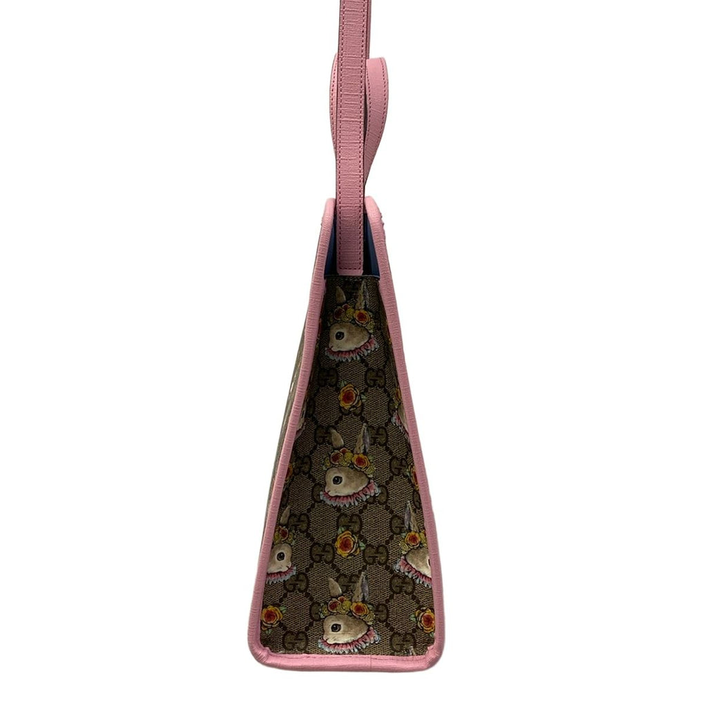 Gucci Tote Bag Yuko Higuchi GG Plus Supreme Beige Dark Brown Multi 2-Way Rabbit — view 4
