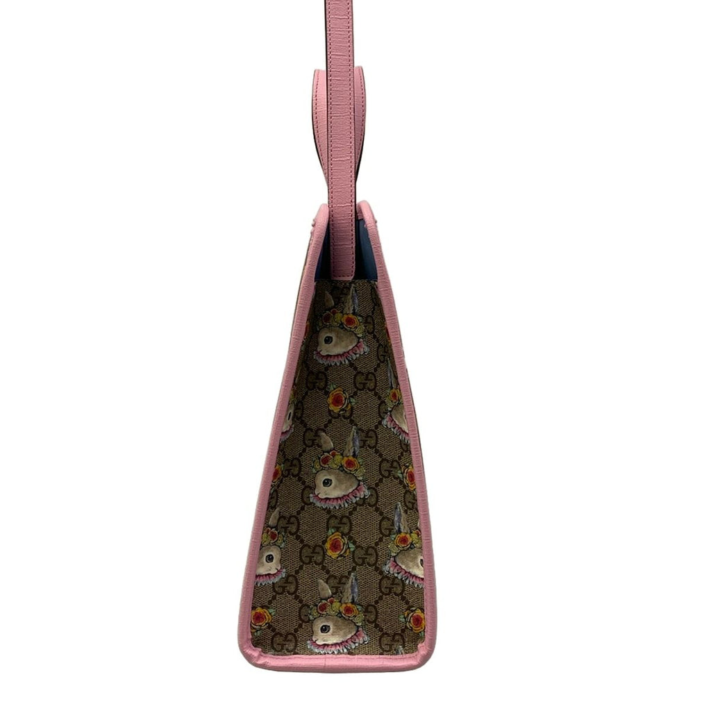 Gucci Tote Bag Yuko Higuchi GG Plus Supreme Beige Dark Brown Multi 2-Way Rabbit — view 2