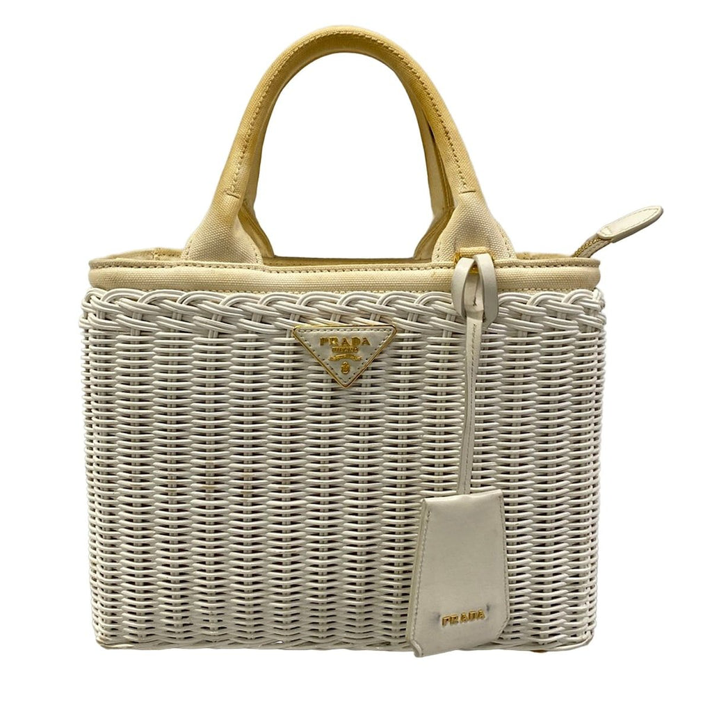 Prada Handbag White Ivory Basket Bag