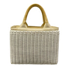 Prada Handbag White Ivory Basket Bag — view 3