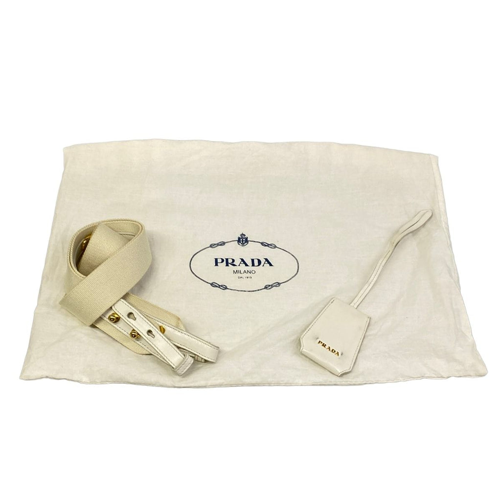 Prada Handbag White Ivory Basket Bag — view 8