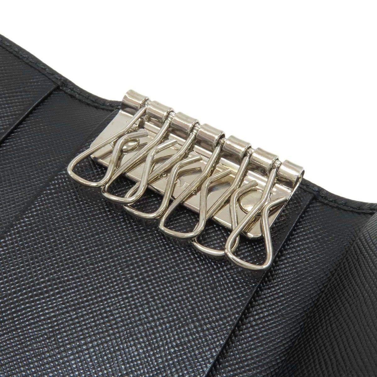 Prada Triangle Logo Key Case Saffiano Key Holder — view 5