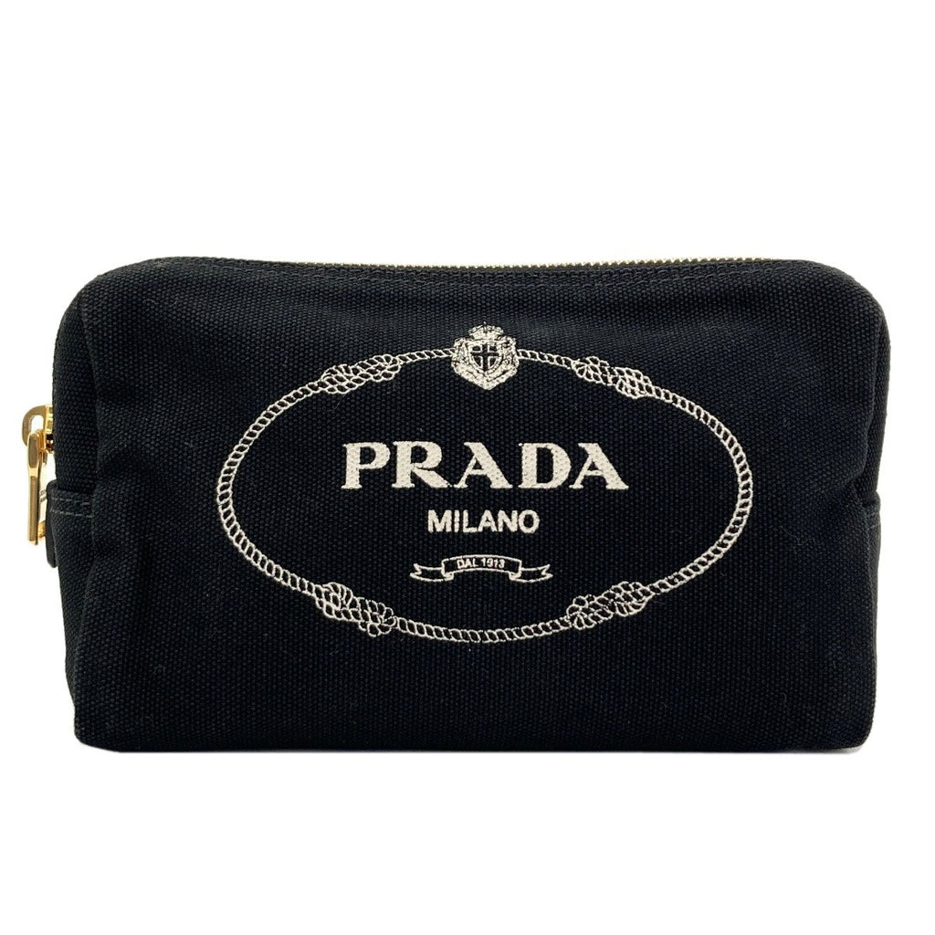 Prada Logo Makeup Pouch Canvas