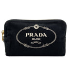 Prada Logo Makeup Pouch Canvas