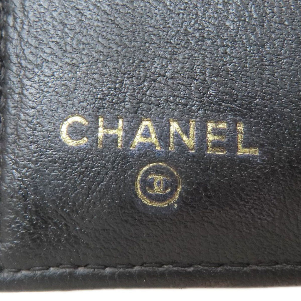 Chanel Quilted Compact Wallet Gold Trifold Lambskin — view 7