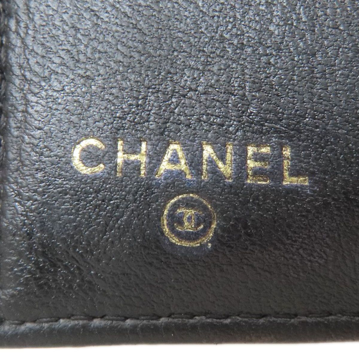Chanel Quilted Compact Wallet Gold Trifold Lambskin — view 7