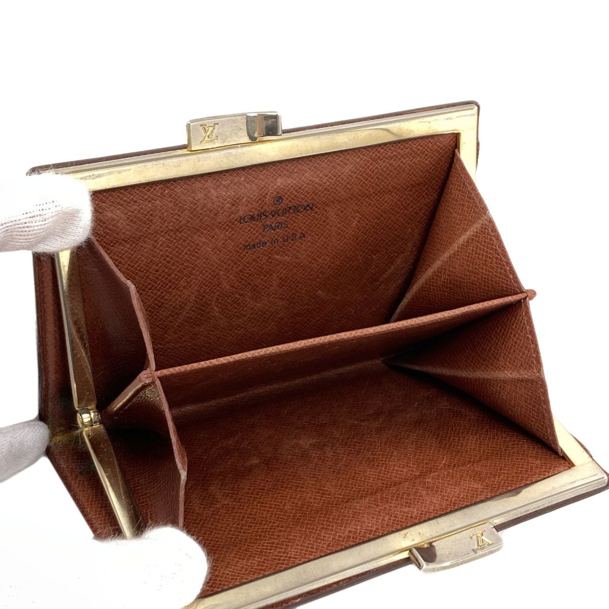 Louis Vuitton Kiss Lock Wallet Coin Purse Monogram Canvas — view 4