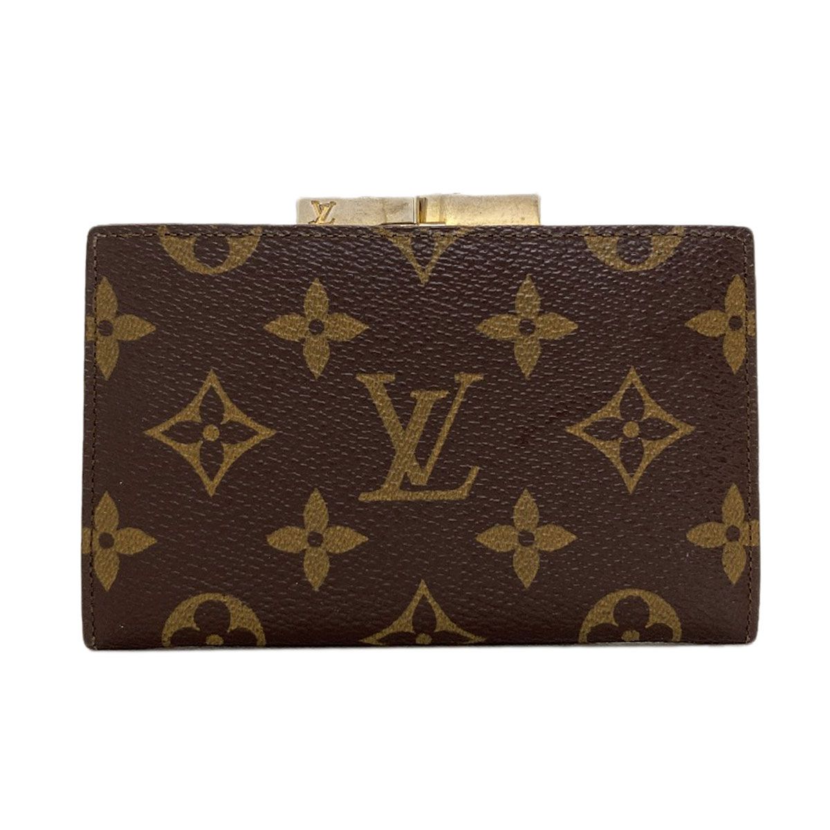 Louis Vuitton Kiss Lock Wallet Coin Purse Monogram Canvas