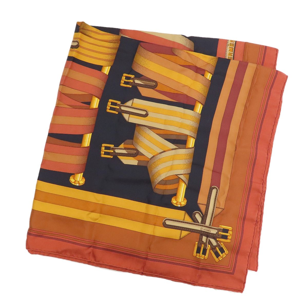 Hermes Carre 90 Suspender Belt Scarf Silk