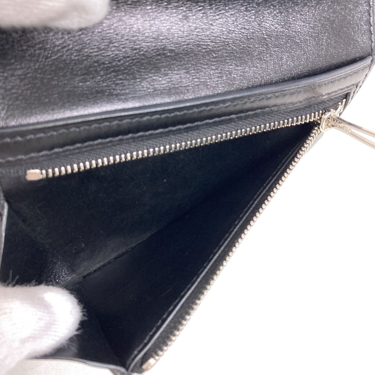 Hermes Bearn Compact Silver Bifold Wallet — view 6