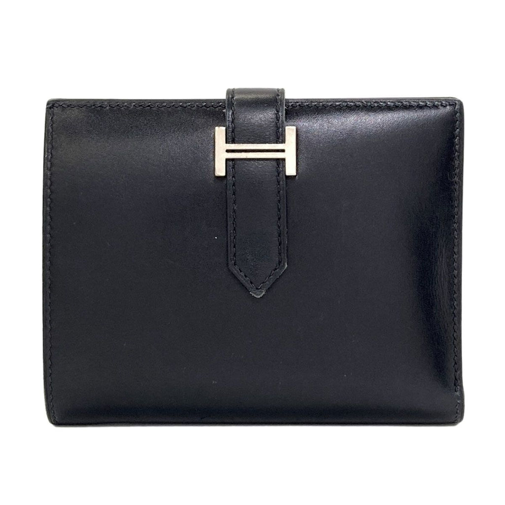 Hermes Bearn Compact Silver Bifold Wallet
