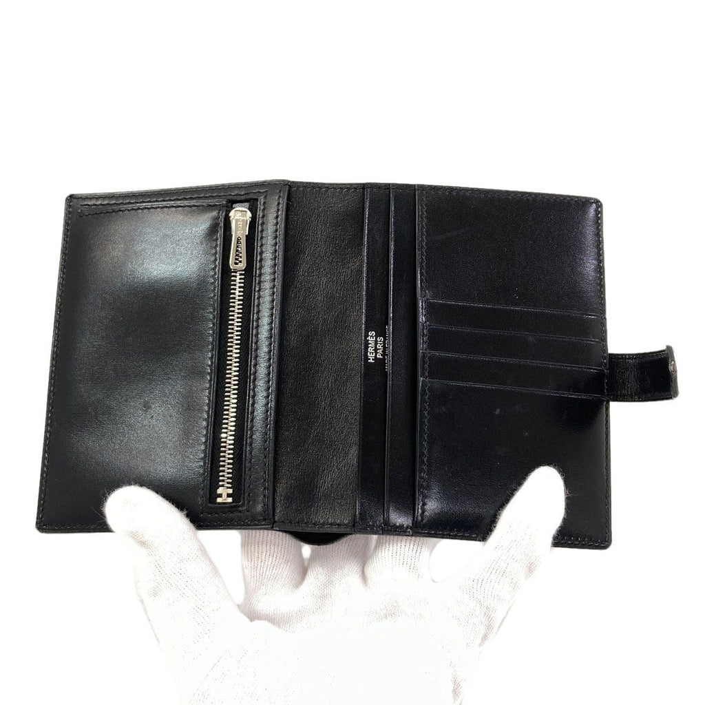 Hermes Bearn Compact Silver Bifold Wallet — view 4