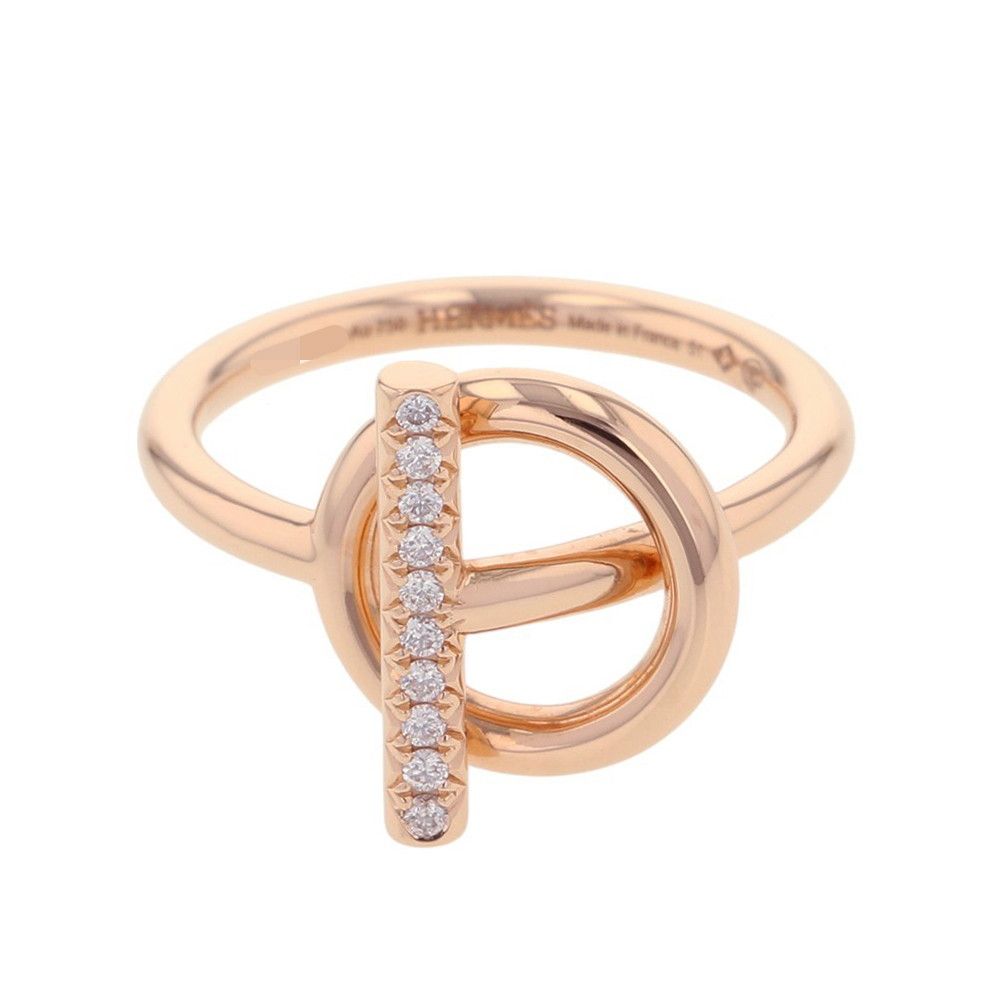 Hermes Ring Echappee PM Diamond Total 18k Pink Gold