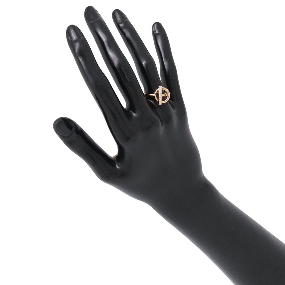 Hermes Ring Echappee PM Diamond Total 18k Pink Gold — view 4