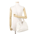 Bottega Veneta Shoulder Bag the Point Triangle Medium Nylon Leather White — view 4