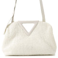 Bottega Veneta Shoulder Bag the Point Triangle Medium Nylon Leather White