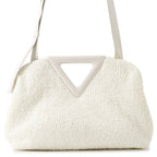 Bottega Veneta Shoulder Bag the Point Triangle Medium Nylon Leather White