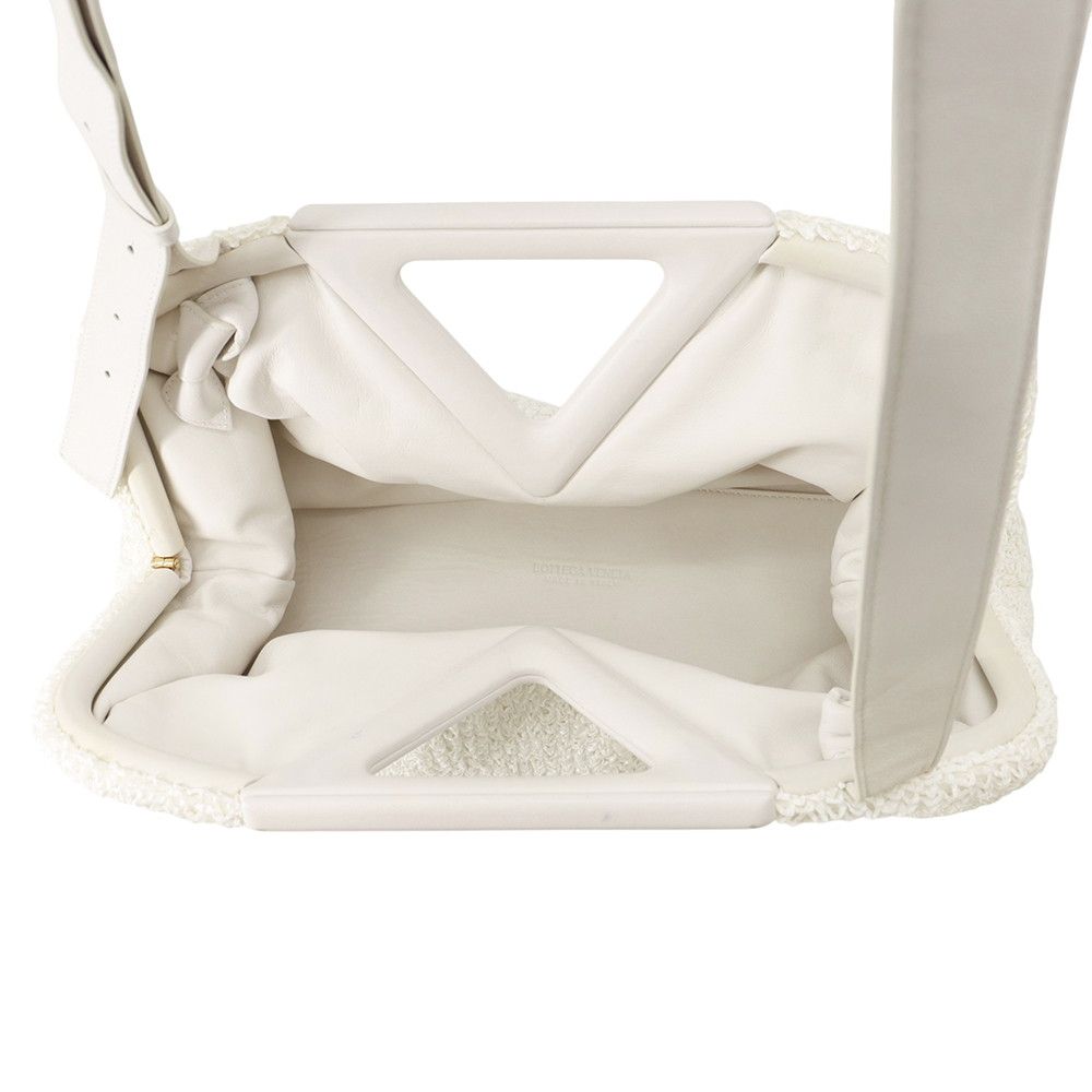 Bottega Veneta Shoulder Bag the Point Triangle Medium Nylon Leather White — view 5