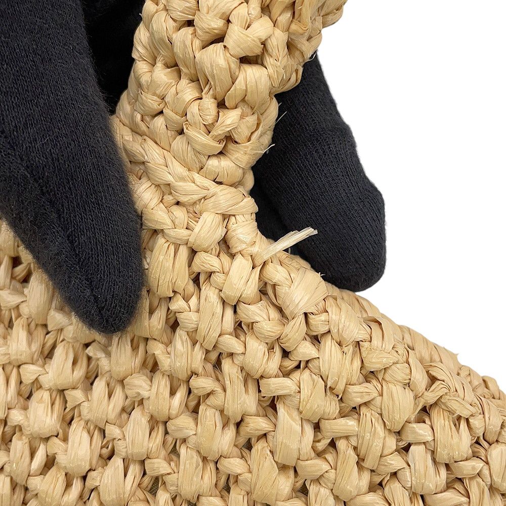Prada Tote Bag Logo Crochet Small Raffia — view 7