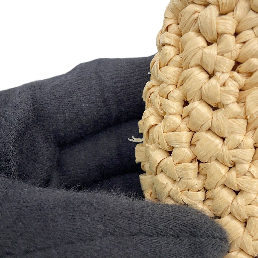 Prada Tote Bag Logo Crochet Small Raffia — view 6