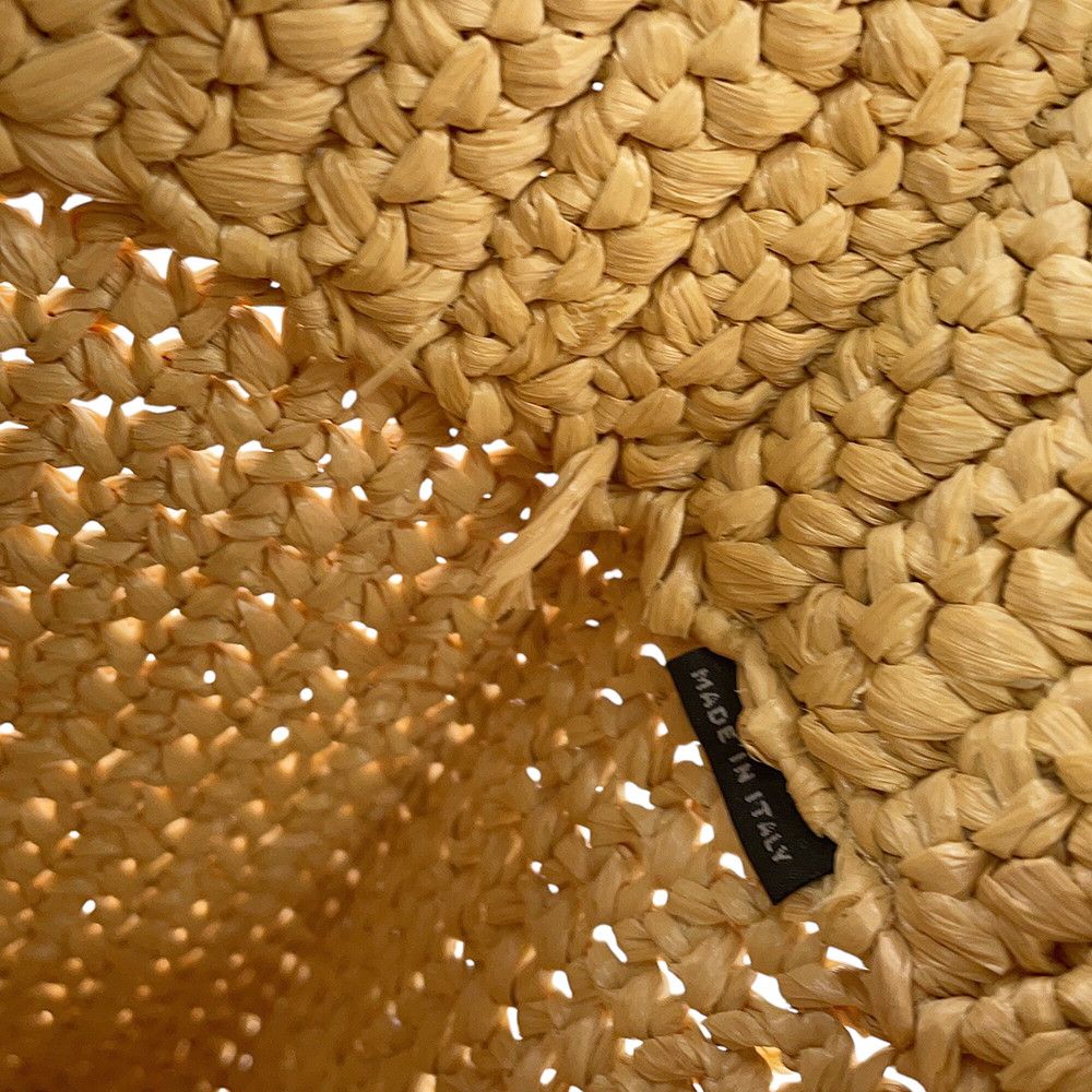 Prada Tote Bag Logo Crochet Small Raffia — view 8