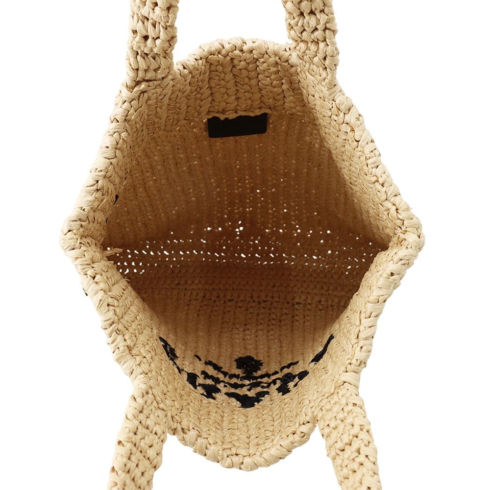 Prada Tote Bag Logo Crochet Small Raffia — view 5