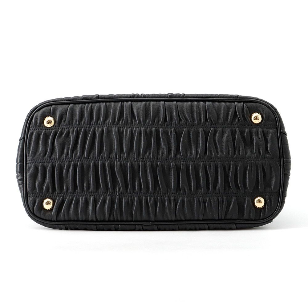 Prada Handbag Gathered Nappa Gaufre 2-Way Black — view 3